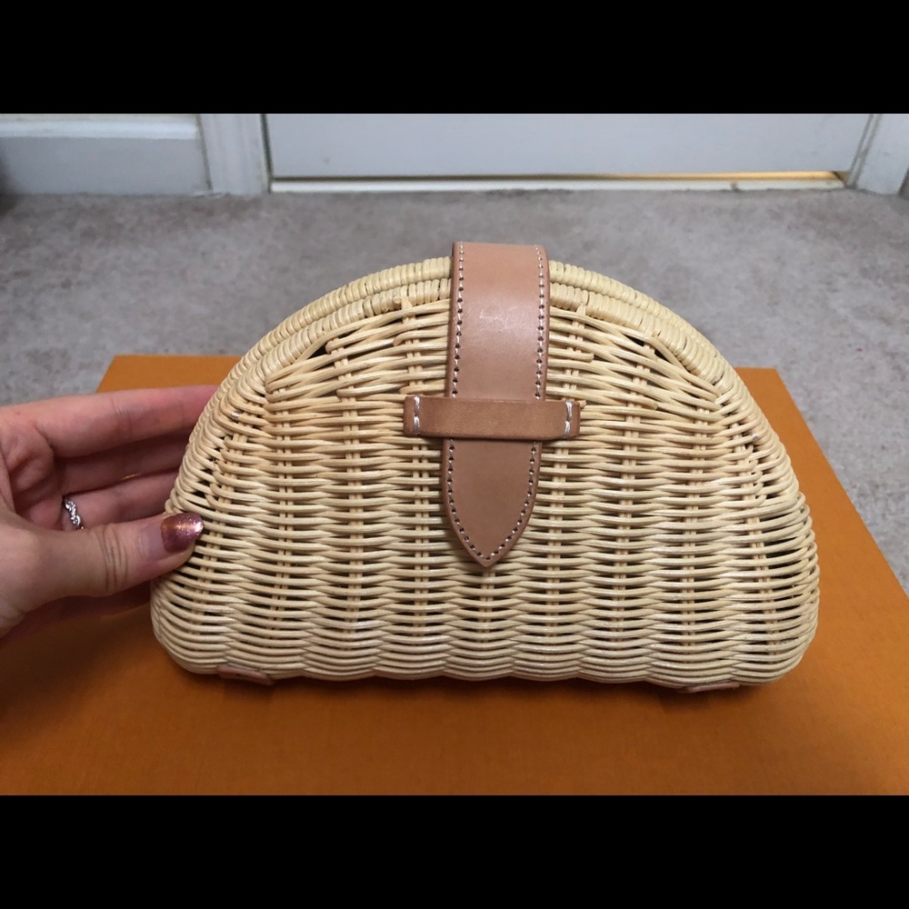 Sold! J. CREW - Fan Rattan Clutch Bag